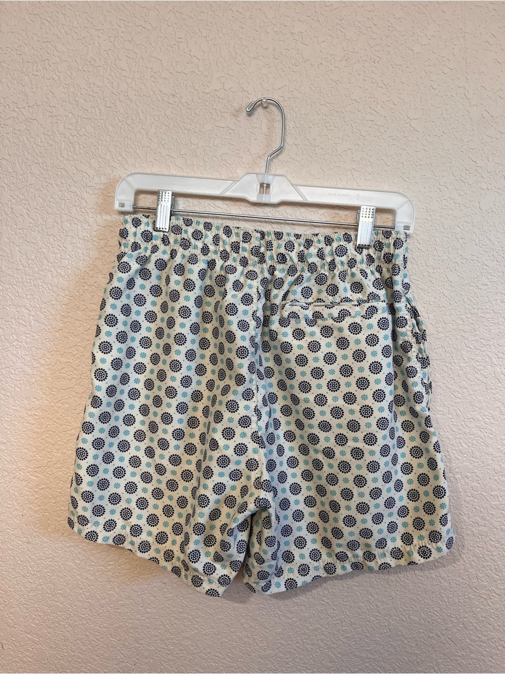 Islandhaze Cream Men’s Swim Shorts with Subtle Abstract Design - Picture 5 of 9